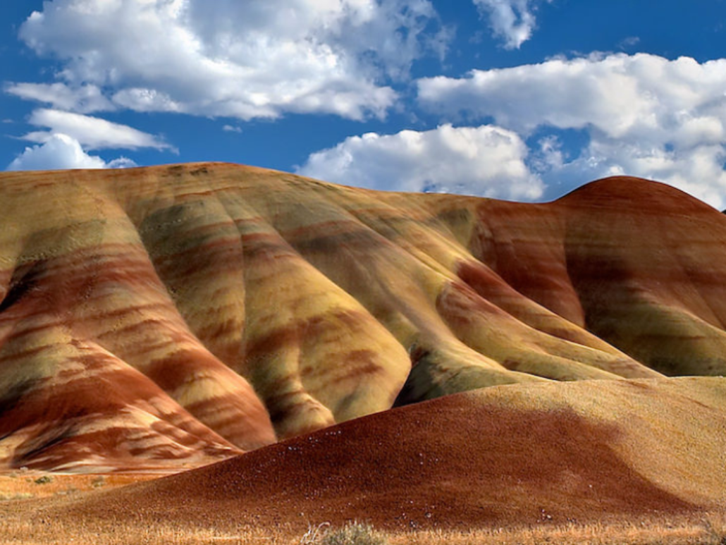 A landscape of Oregon’s Painted Hills.