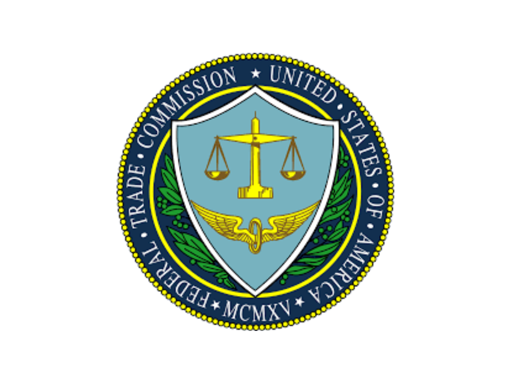 Federal Trade Commission seal, displaying a blue shield with scales of justice and an eagle.