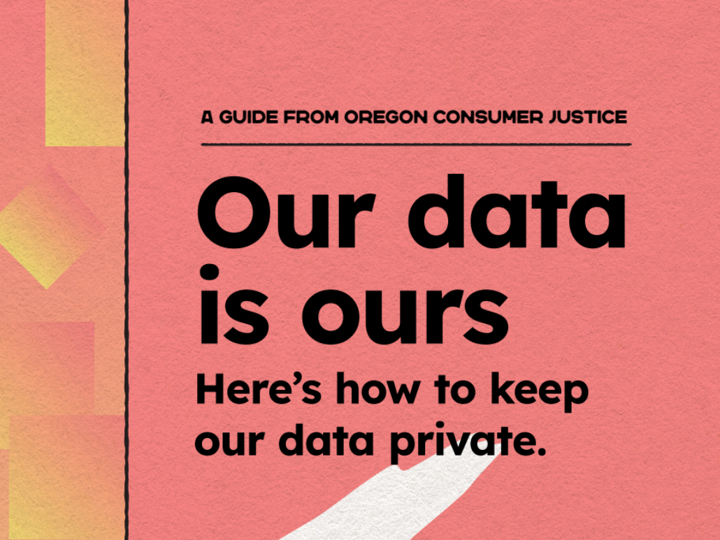 A pink text box with the English header for the data privacy guide on how to keep personal data private.