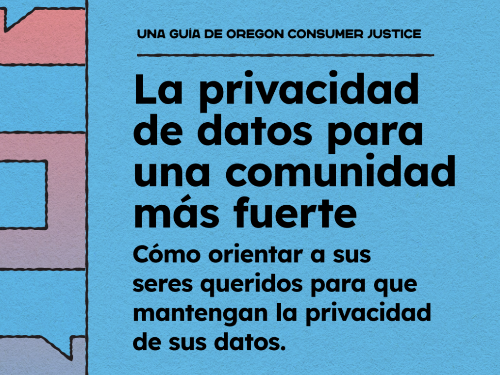 A blue text box box holding the English header for the data privacy for a stronger community guide.