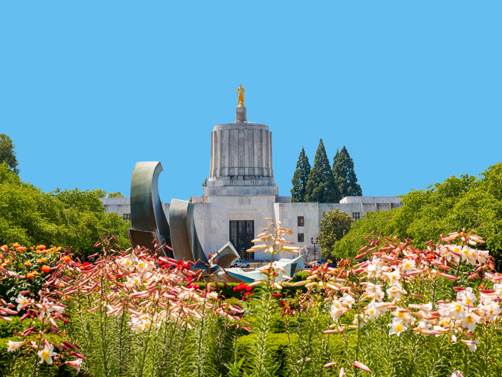 A picture of the Oregon State Capitol Building.