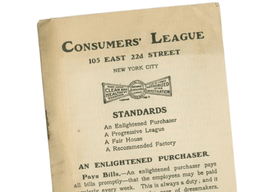 An old pamphlet from the National Consumers' League.