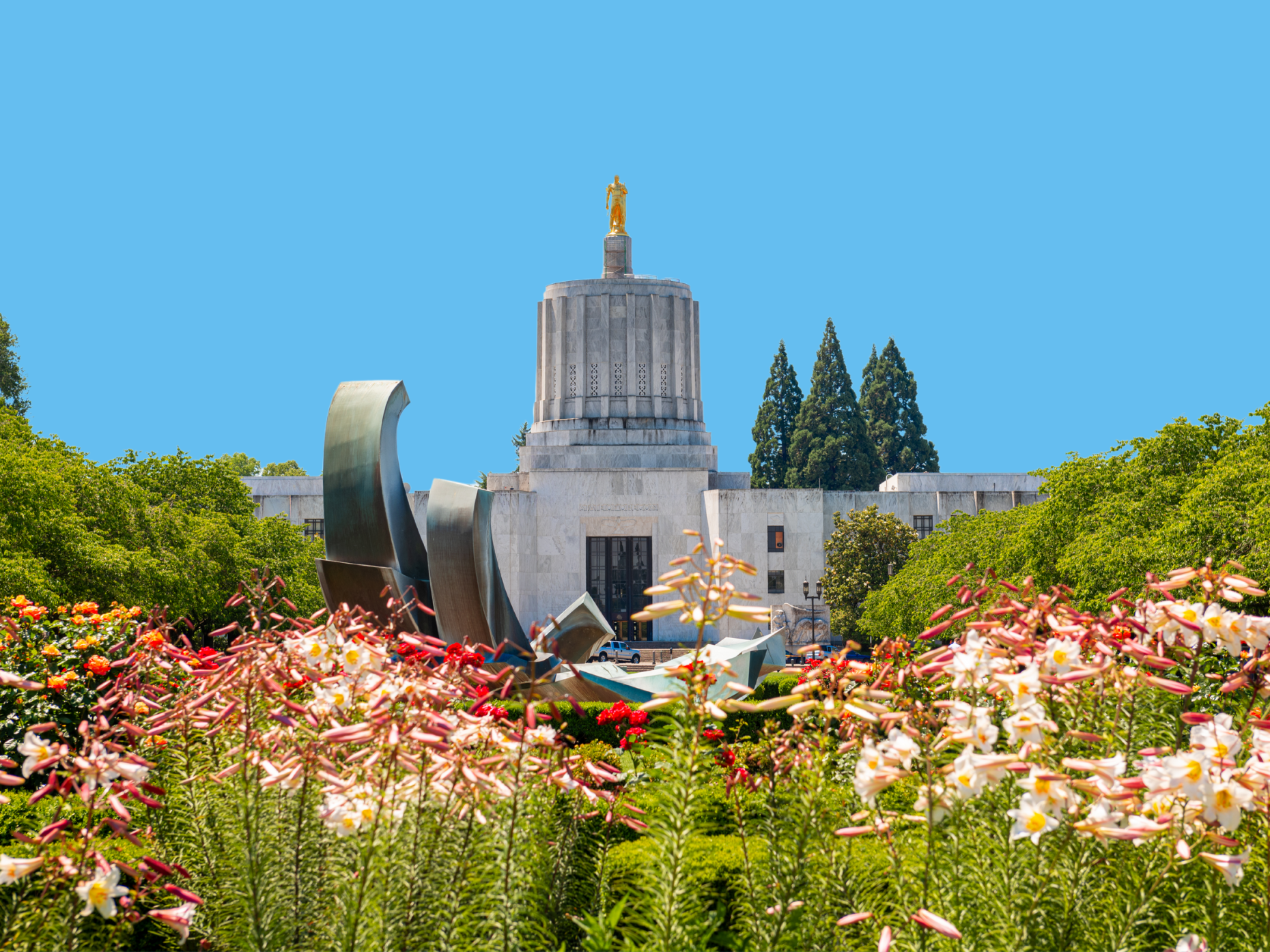 A photo of the Oregon State Capitol